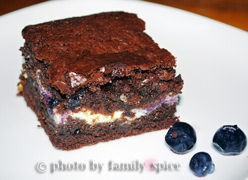 Blueberry Cream Cheese Brownies by FamilySpice.com