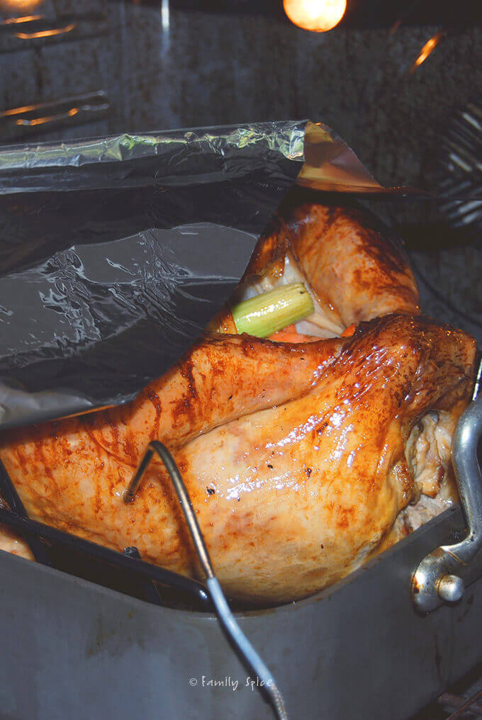 Roast Turkey with Pomegranate Gravy In the Oven by FamilySpice.com