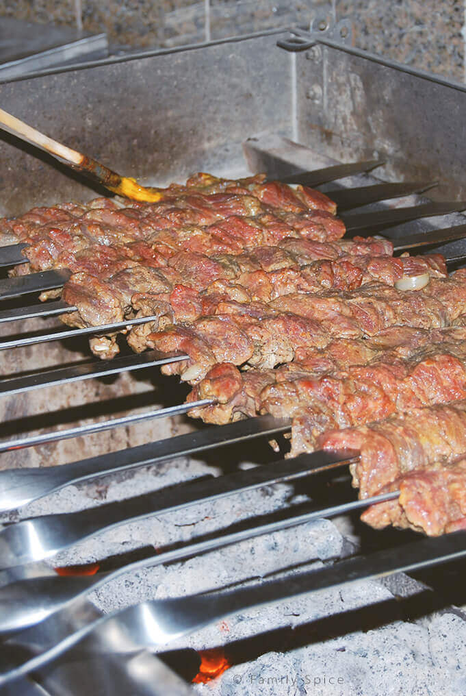 Grilling Up Kabob-e Barg (Filet Mignon Kabob) and a Persian Barbecue by FamilySpice.com