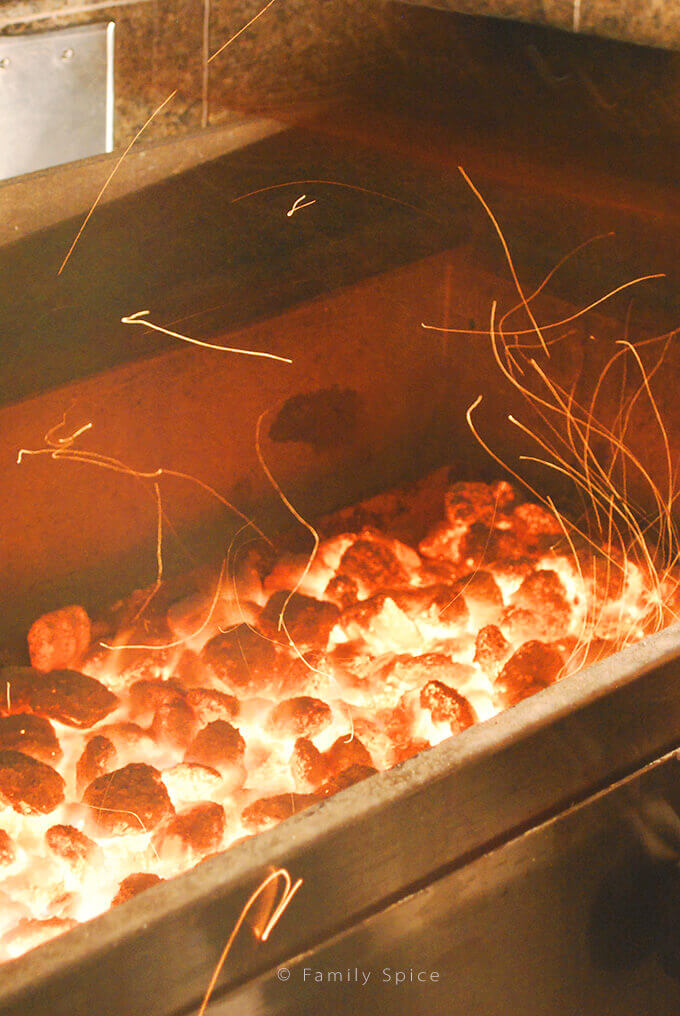 Preparing Fire for Kabob-e Barg (Filet Mignon Kabob) and a Persian Barbecue by FamilySpice.com