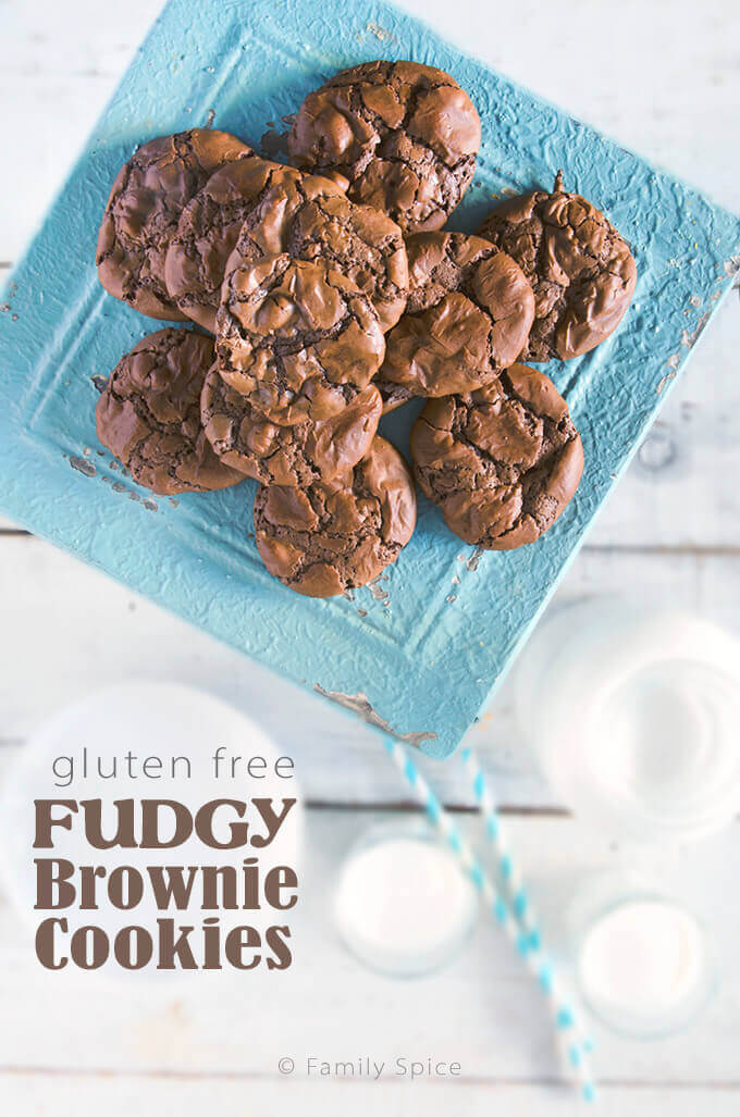Gluten-Free Fudgy Brownie Cookies by FamilySpice.com