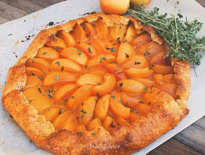 Apricot Thyme Galette with Cornmeal Crust by FamilySpice.com
