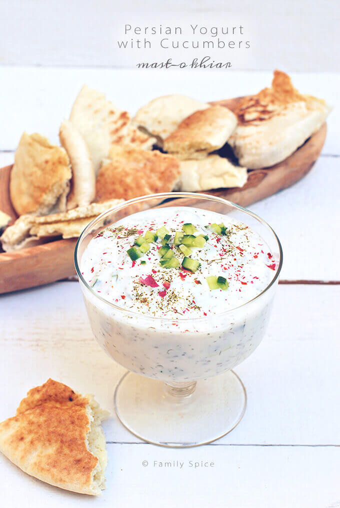 Persian Yogurt with Cucumbers (mast-o khiar) by FamilySpice.com