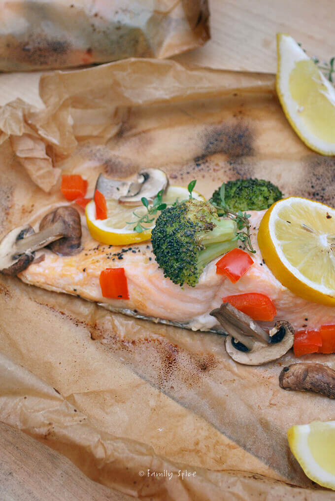 Parchment Poached Salmon with Thyme by FamilySpice.com