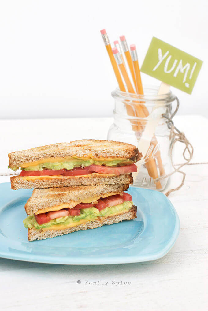 California Grilled Cheese with Avocado by FamilySpice.com