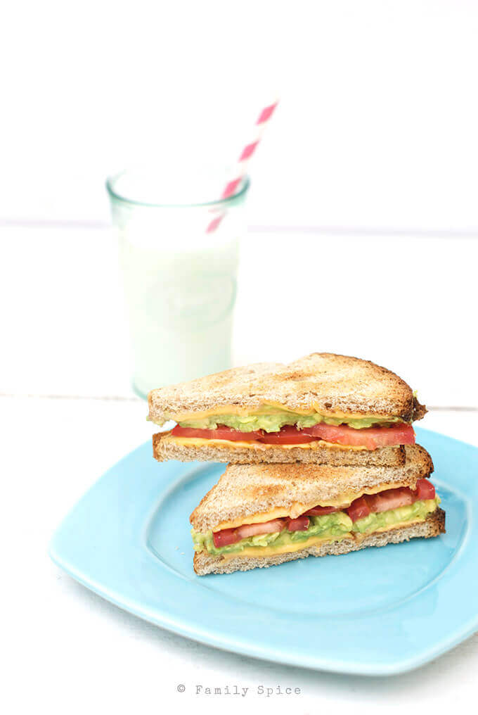 California Grilled Cheese with Avocado by FamilySpice.com