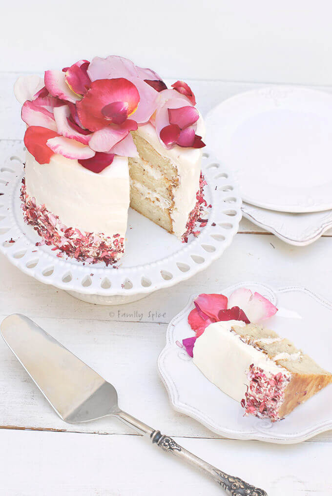 A White Rose Cake for Spring by FamilySpice.com
