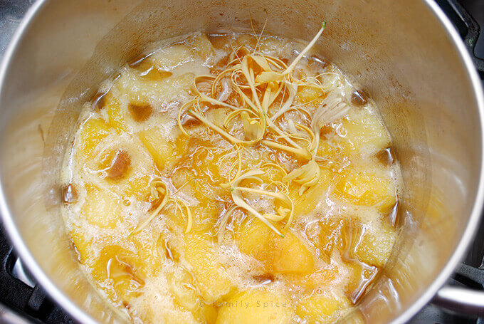 Prep for White Apricot Sorbet with Honeysuckle by FamilySpice.com (Angelcot Sorbet)