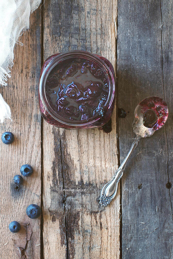 Homemade Blueberry Jam with Brown Sugar by FamilySpice.com