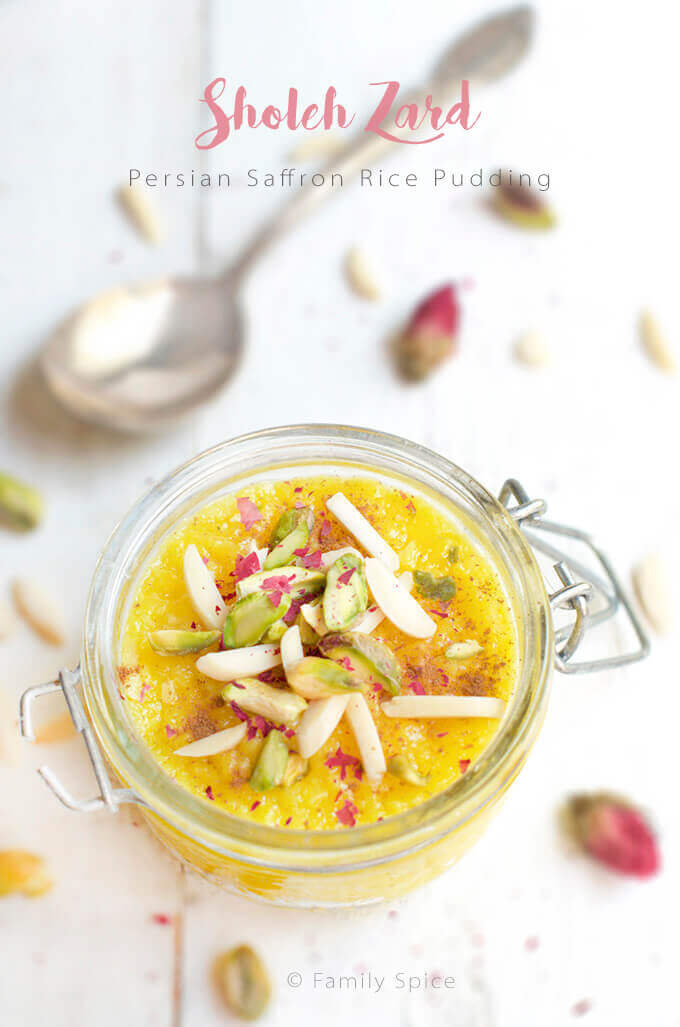 Persian Saffron Rice Pudding - Sholeh Zard by FamilySpice.com