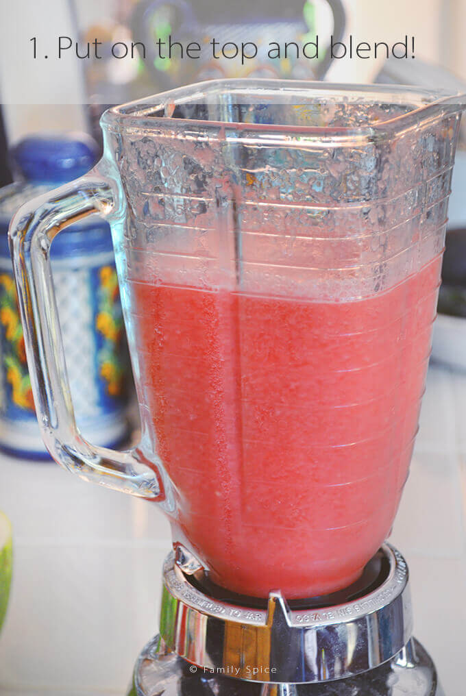 Watermelon juice puréed in the blender