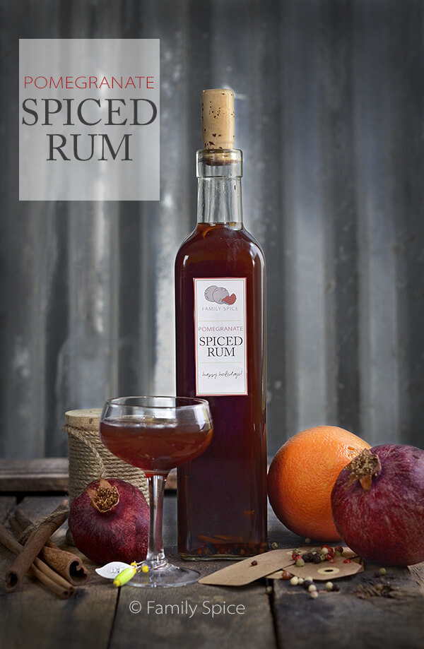 Holiday Cocktails and Gifts: Pomegranate Spiced Rum and Smoked Rum by FamilySpice.com