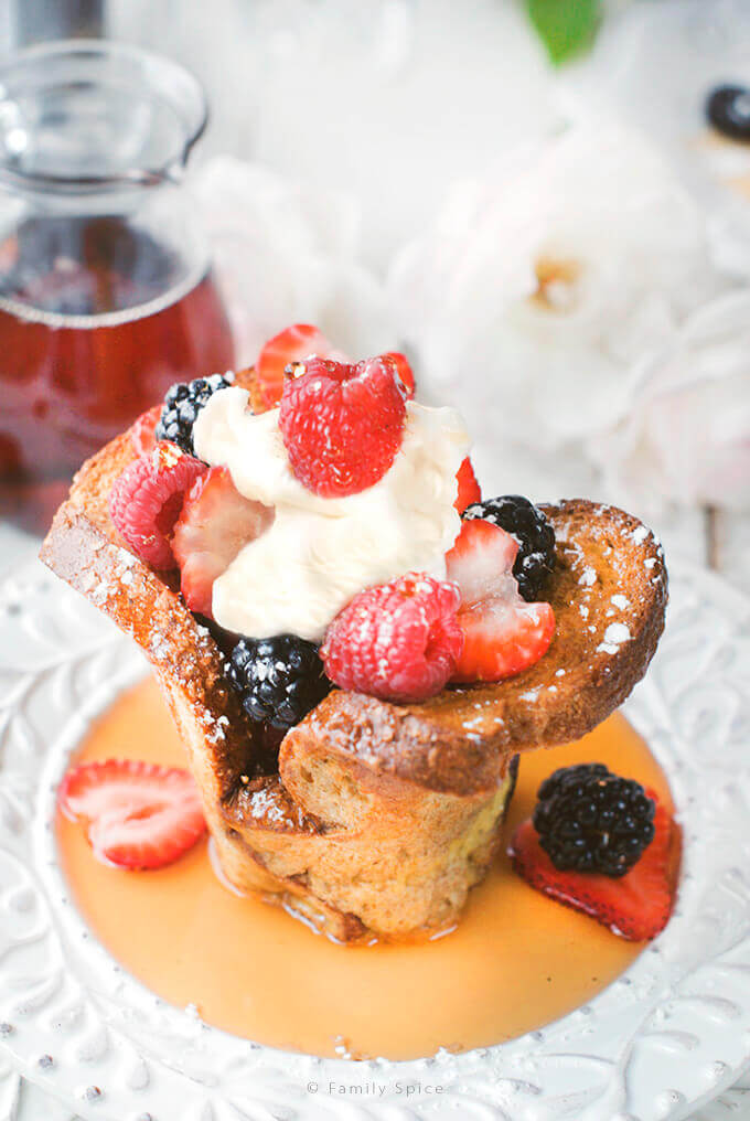French Toast Cups with berries and cream by FamilySpice.com