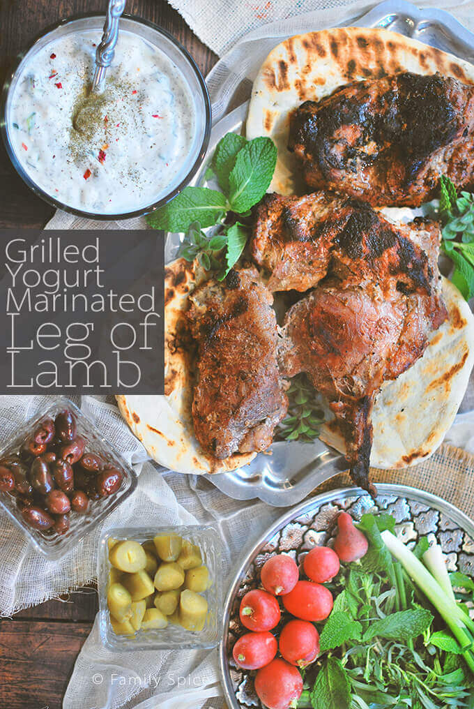 Grilled Yogurt Marinated Leg of Lamb