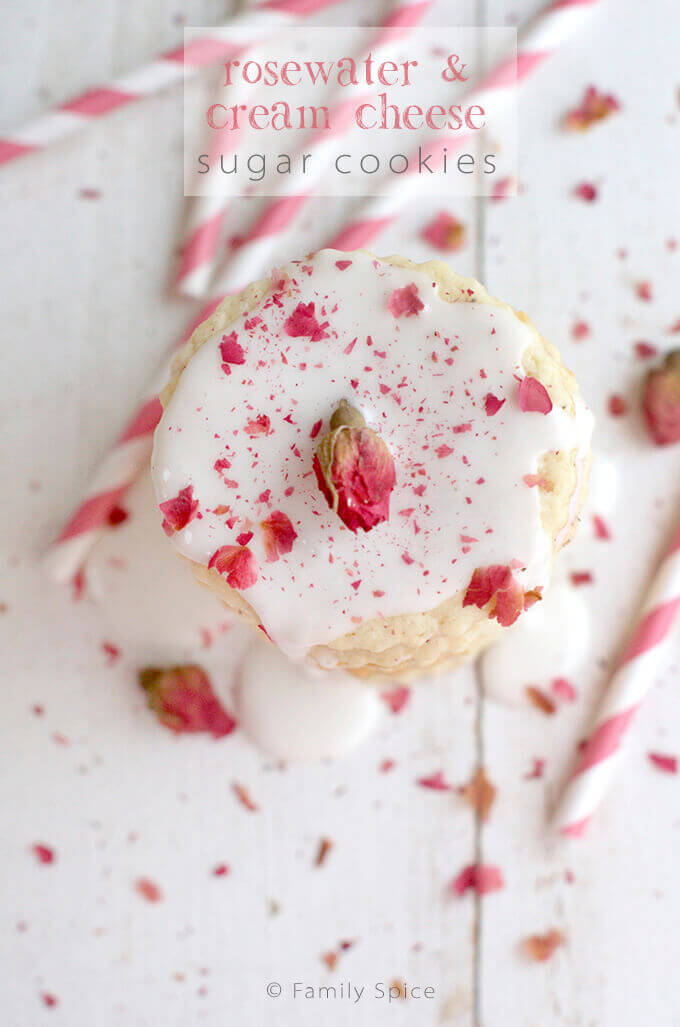 Rosewater and Cream Cheese Sugar Cookies by FamilySpice.com