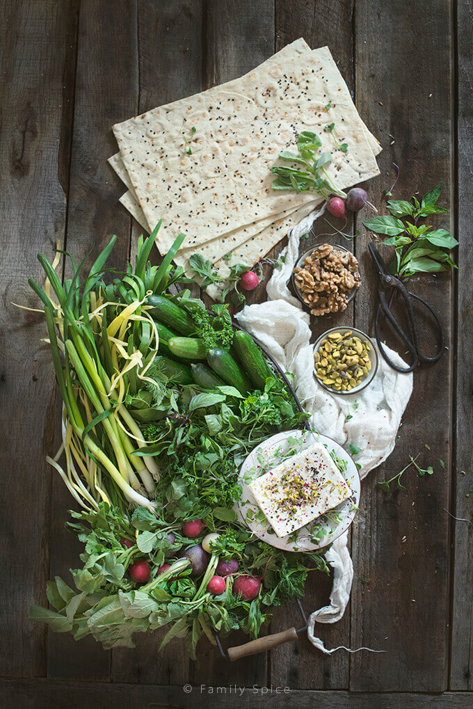 Persian Herb and Feta Platter (Sabzi Khordan) by FamilySpice.com