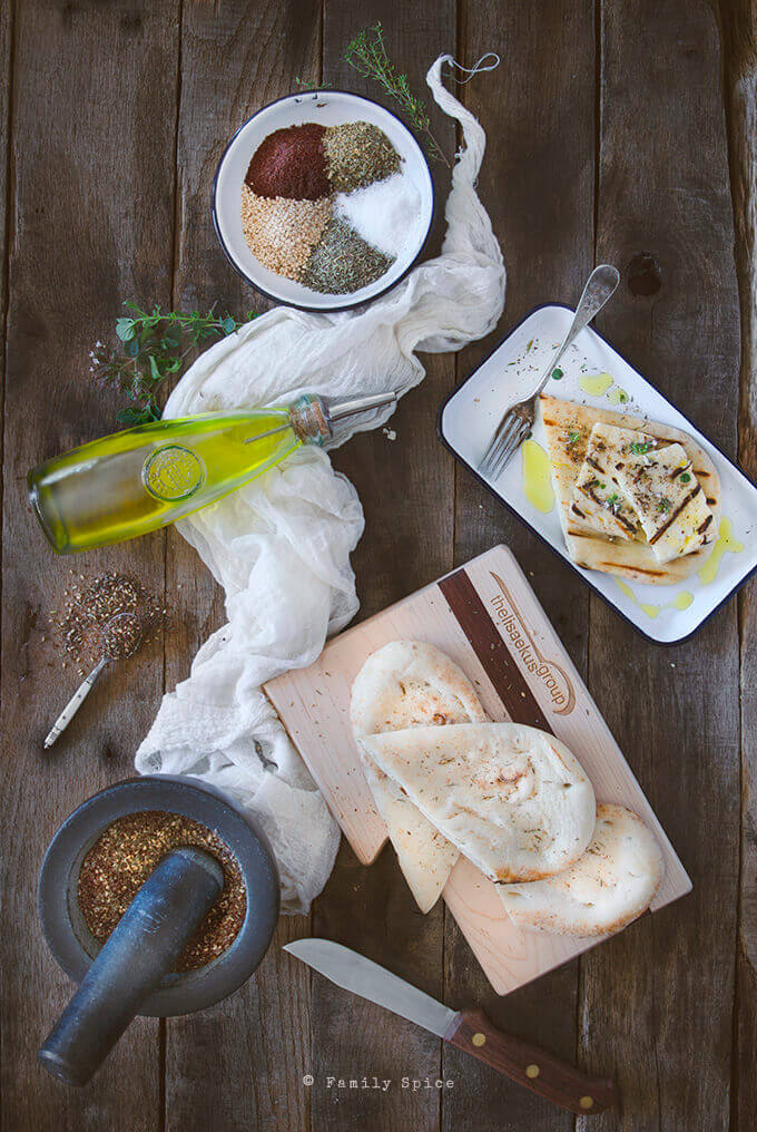 Grilled Halloumi with Olive Oil and Za'atar by FamilySpice.com