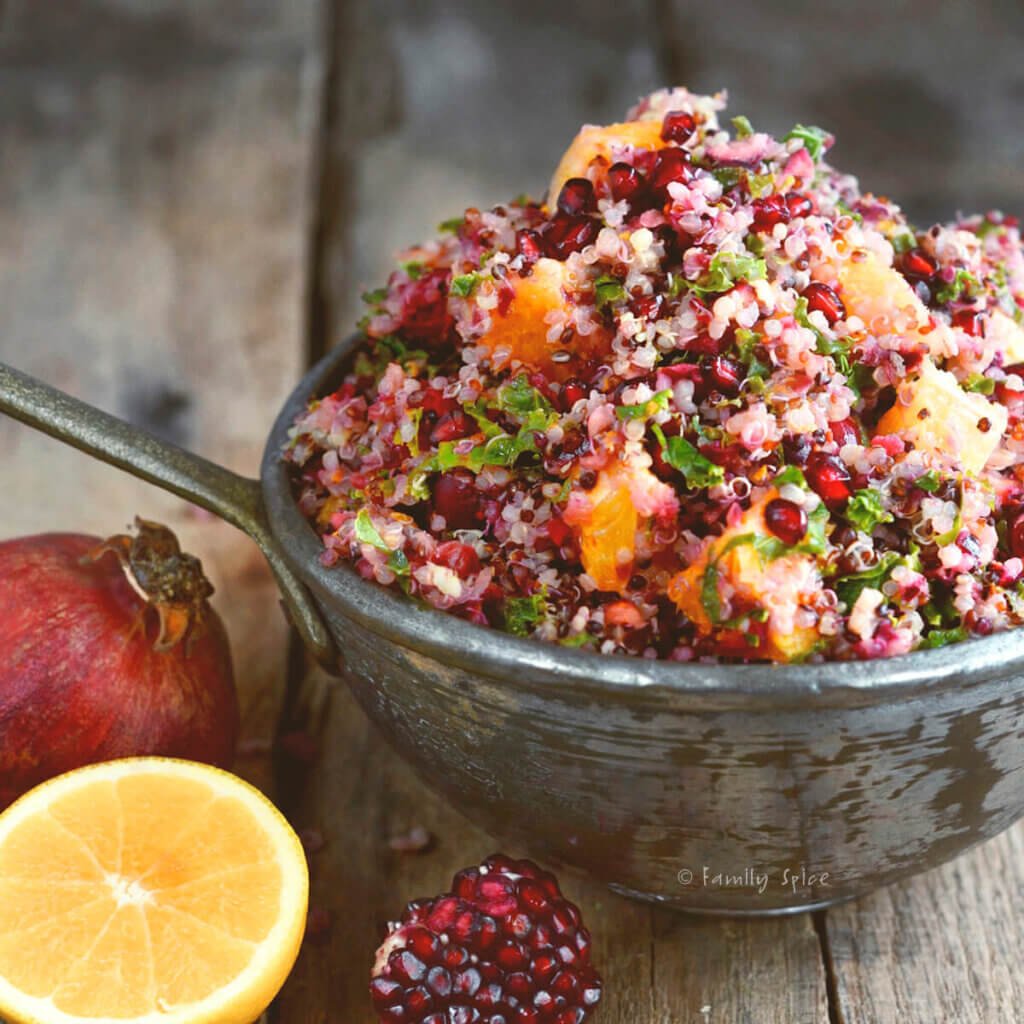 Closeup of Quinoa Salad with Cranberries.