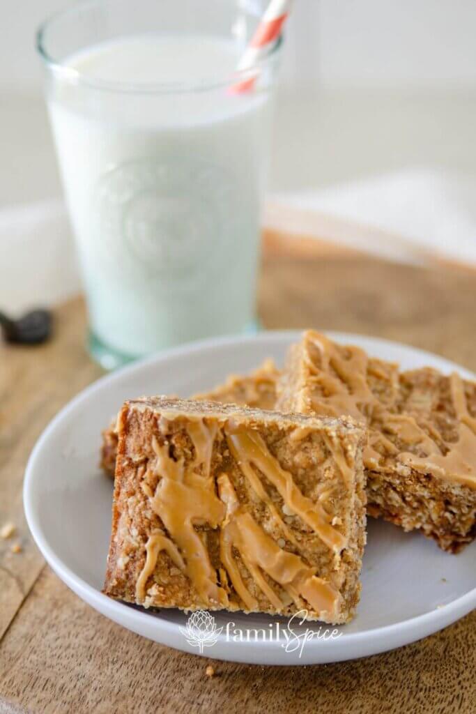 Pinterest image for oatmeal butterscotch bars.