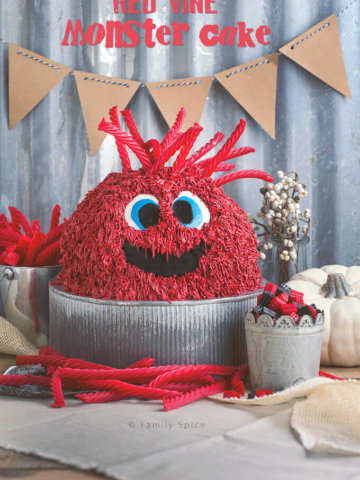 Red Vine Monster Cake by FamilySpice.com