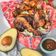 pinterest image for air fryer chicken legs with chipotle glaze