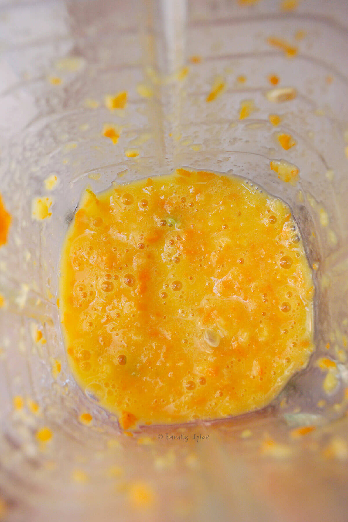 puréed kumquats in a blender