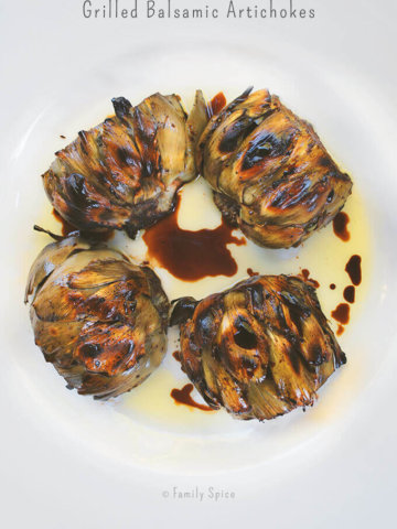 Grilled Balsamic Artichokes by FamilySpice.com