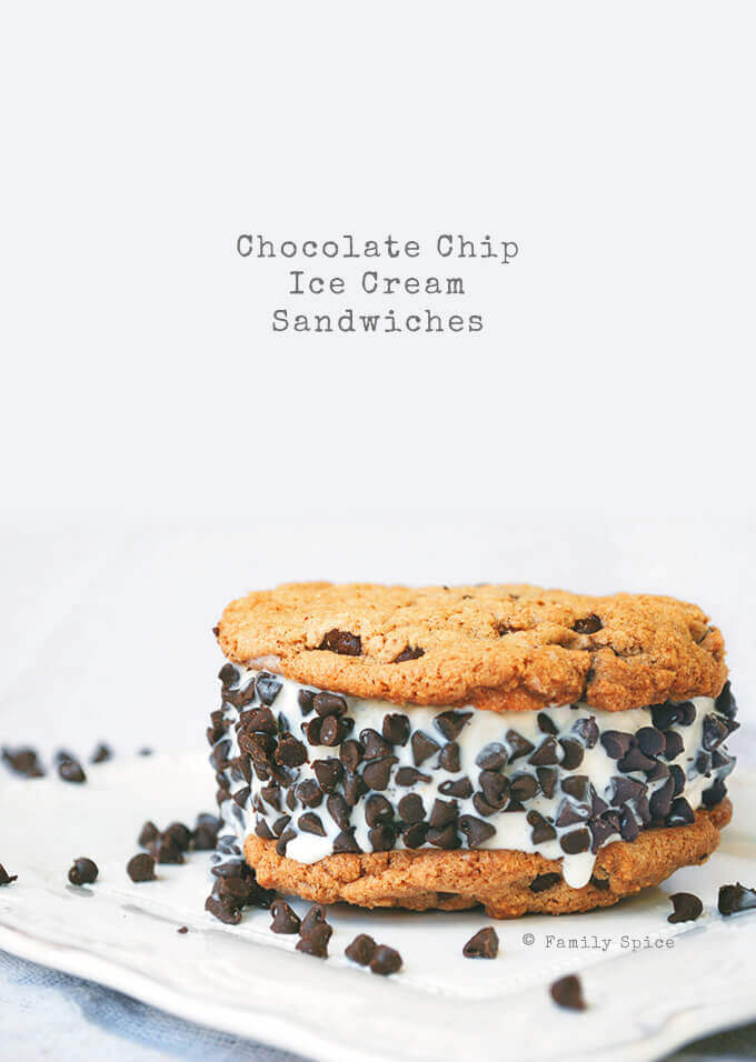 The Best Homemade Chocolate Chip Ice Cream Sandwiches by FamilySpice.com