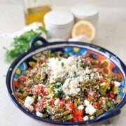 Pinterest image for cactus and quinoa salad.