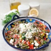 Pinterest image for cactus and quinoa salad.