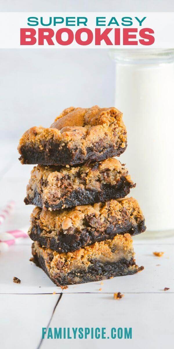 Easy Brookies (Brownie and Chocolate Chip Cookie Bars) - Family Spice