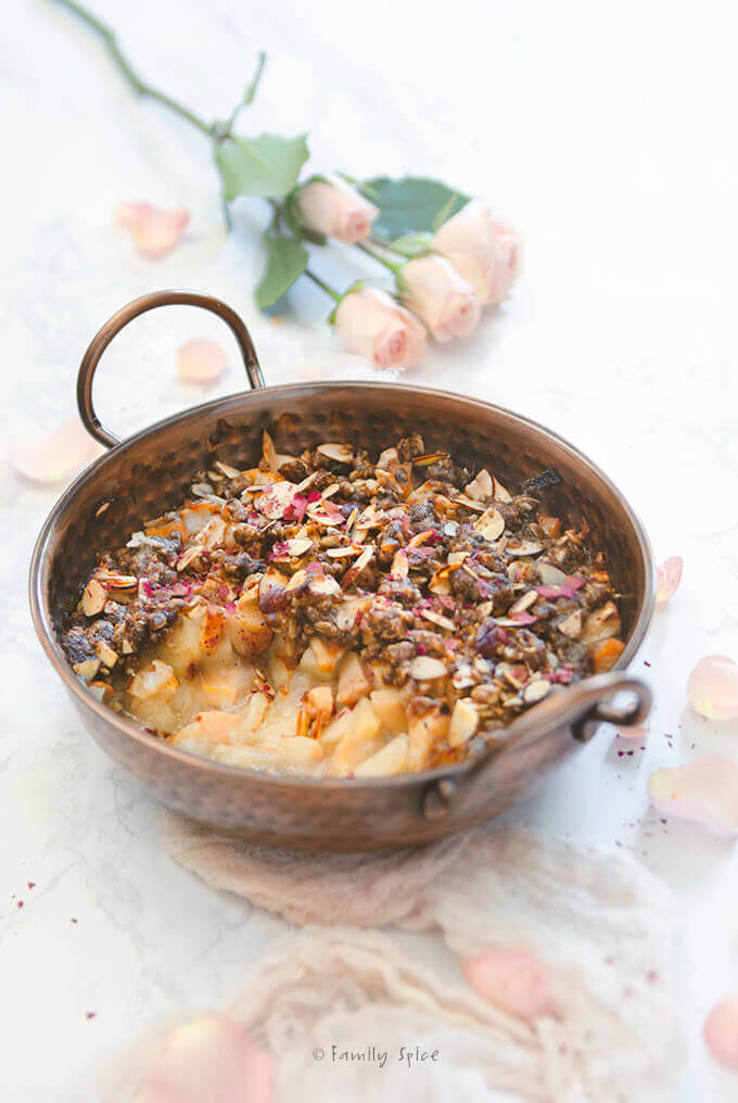 Apple Quince Crisp with Cardamom and Rosewater by FamilySpice.com