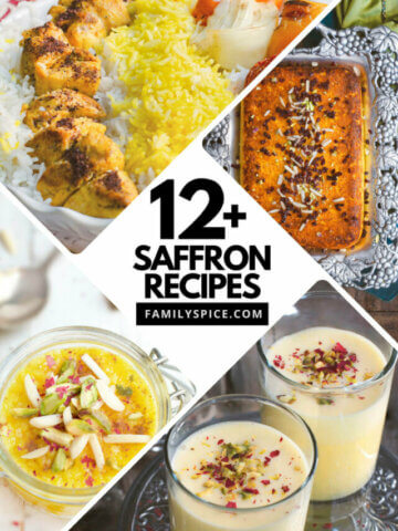 Collage of saffron recipes