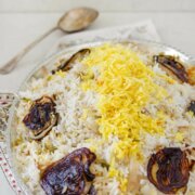 pinterest image for Persian cabbage rice (kalam polo)