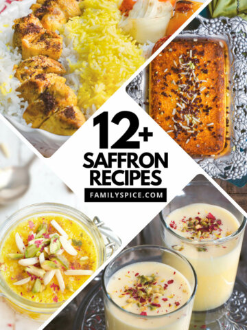 Collage of saffron recipes