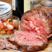 Pinterest image for boneless ribeye roast.