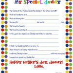 Fathers Day All About Dad Worksheet by FamilySpice.com