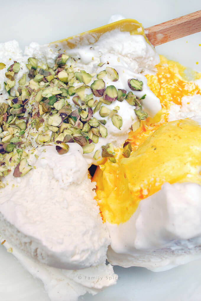 No Churn Persian Ice Cream with Saffron and Rose Water (bastani)