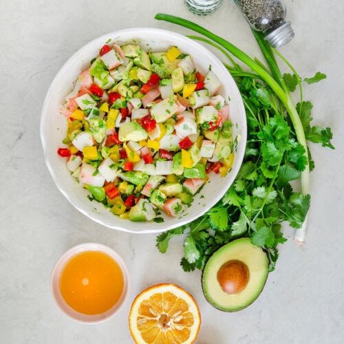 orange and avocado salad with zesty dressing Halloumi, Avocado and Orange Salad with Honey Mustard Dressing Dear Fig