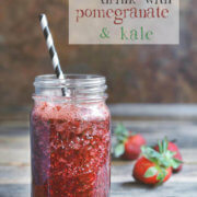 Pomegranate Strawberry Drink with Kale by FamilySpice.com