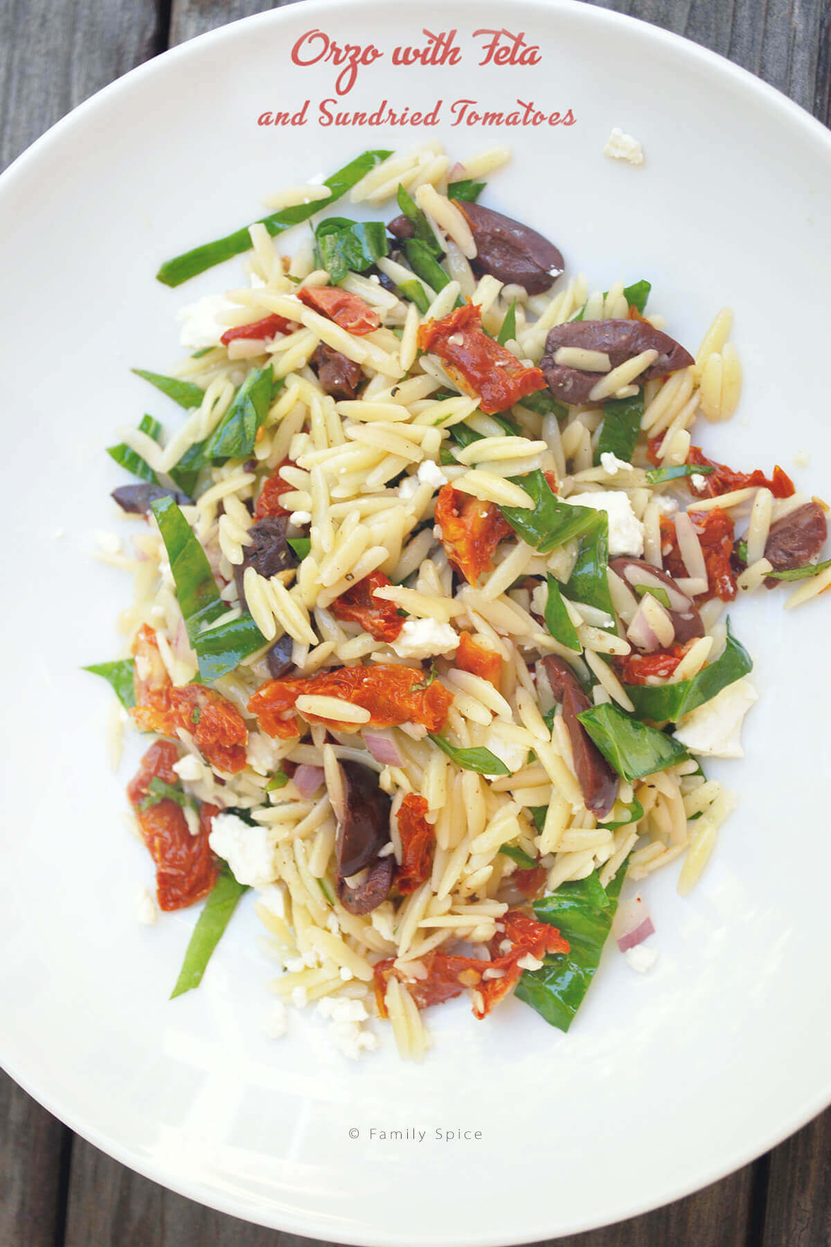 Orzo Pasta Salad with Feta and Sun Dried Tomatoes - Family Spice