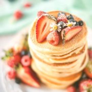 pinterest image for yogurt pancakes