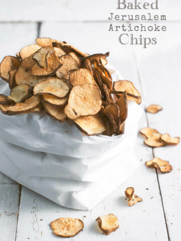 Low Carb Snack: Baked Jerusalem Artichoke Chips by FamilySpice.com