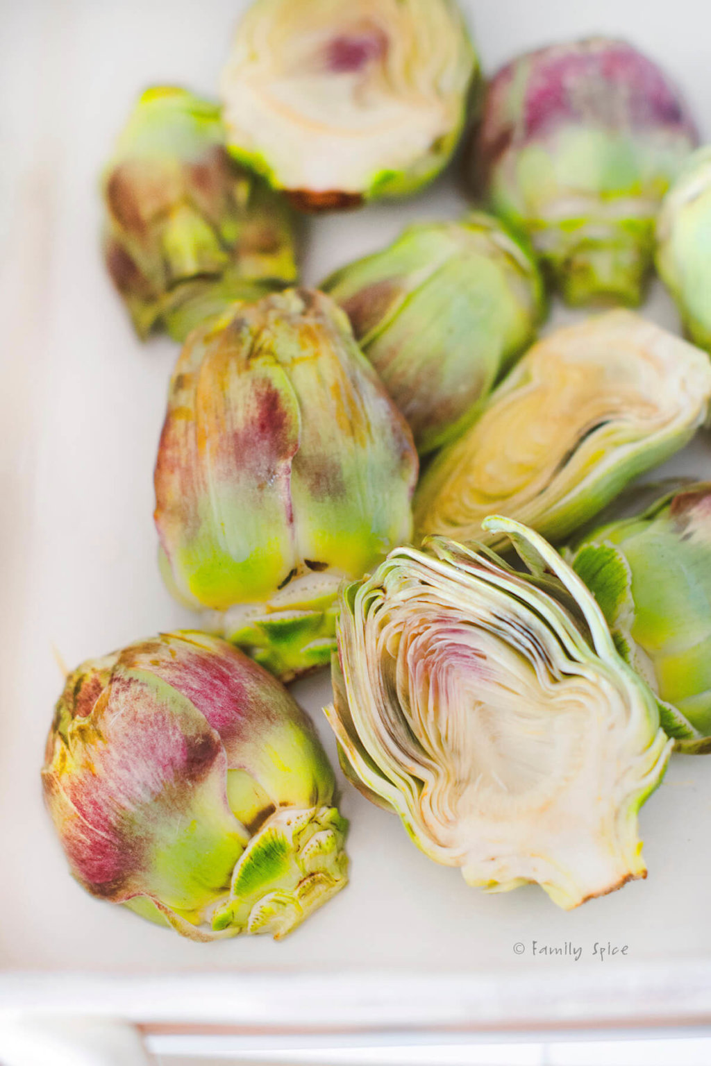 Baby Artichokes Braised with Mushrooms, Garlic and Lemon - Family Spice