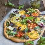 Whole Wheat Pizza with Pesto, Tomatoes and Brie by FamilySpice.com