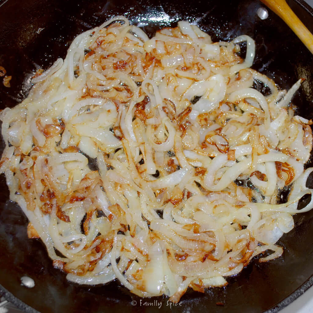 Caramelizing onions in a nonstick pan