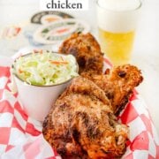 Pinterest image for oven fried chicken.