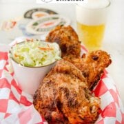 Pinterest image for oven fried chicken.
