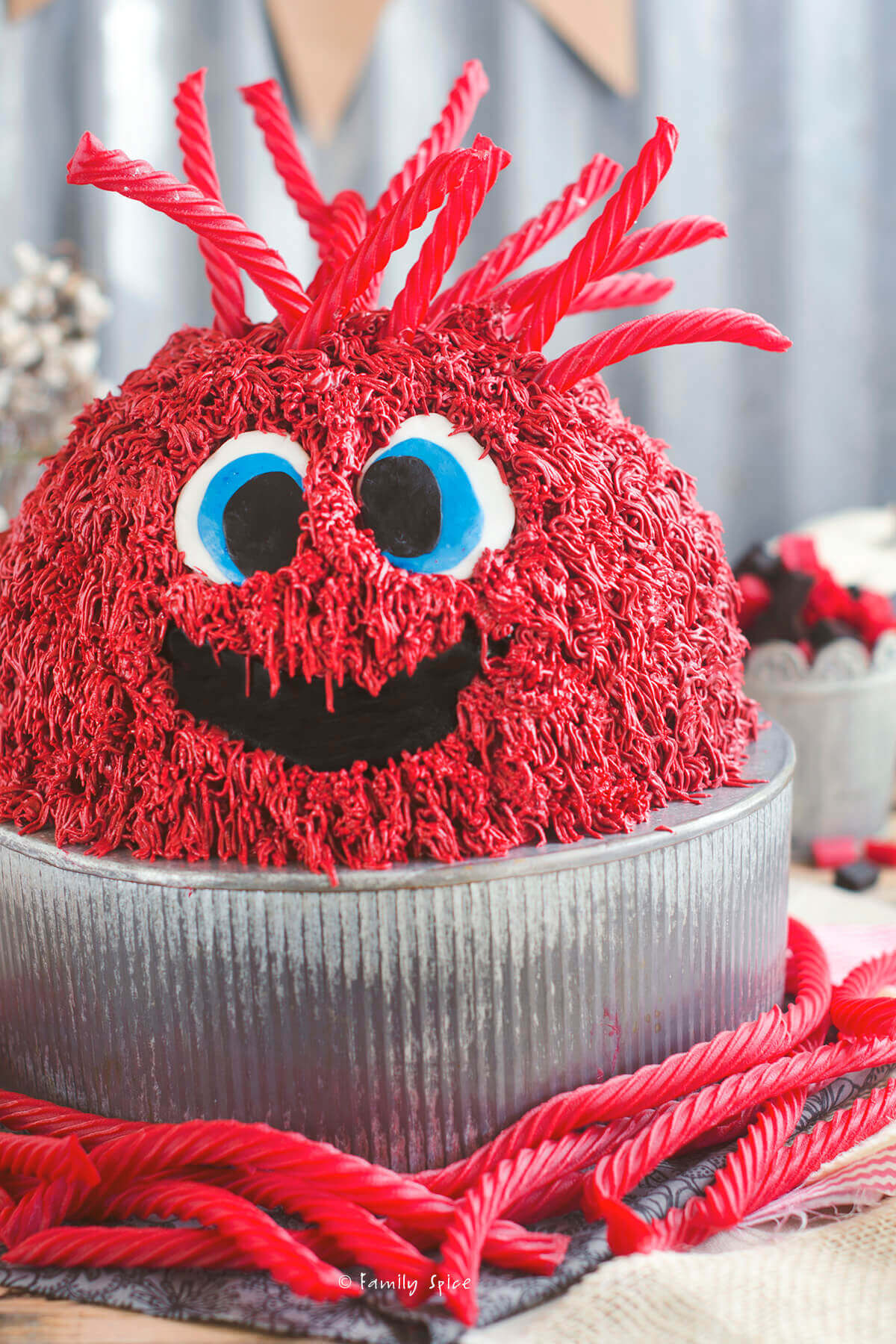 How to Make a Red Vine Monster Cake - Family Spice