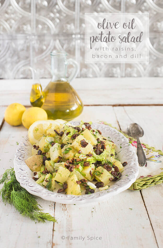 Olive Oil Potato Salad with Raisins, Lemon and Dill - Family Spice